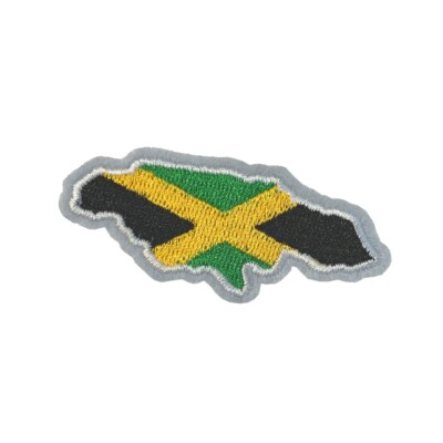 Jamaikanische Flagge KARTE Stickerei Aufnäher Aufbügeln oder Nähen Jamaika RASTA Frieden