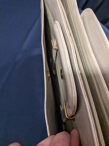 Vtg Pale Green Eel Skin Briefcase With Handles And Strap - Picture 8 of 8