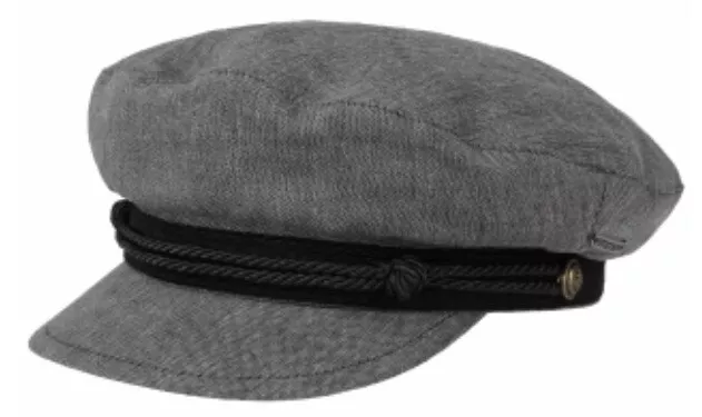STETSON ITALY Greek Fisherman Hat 100 LINEN RIDER CAP GREY N L