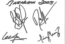 Nazareth Band Dan McCafferty & P. Agnew autographs signed 10x15 cm index card