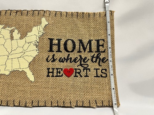 NEW ~ Mud Pie "HOME IS WHERE THE HEART IS" Burlap Pillow Wrap 14X7 - Decorative - Picture 9 of 11