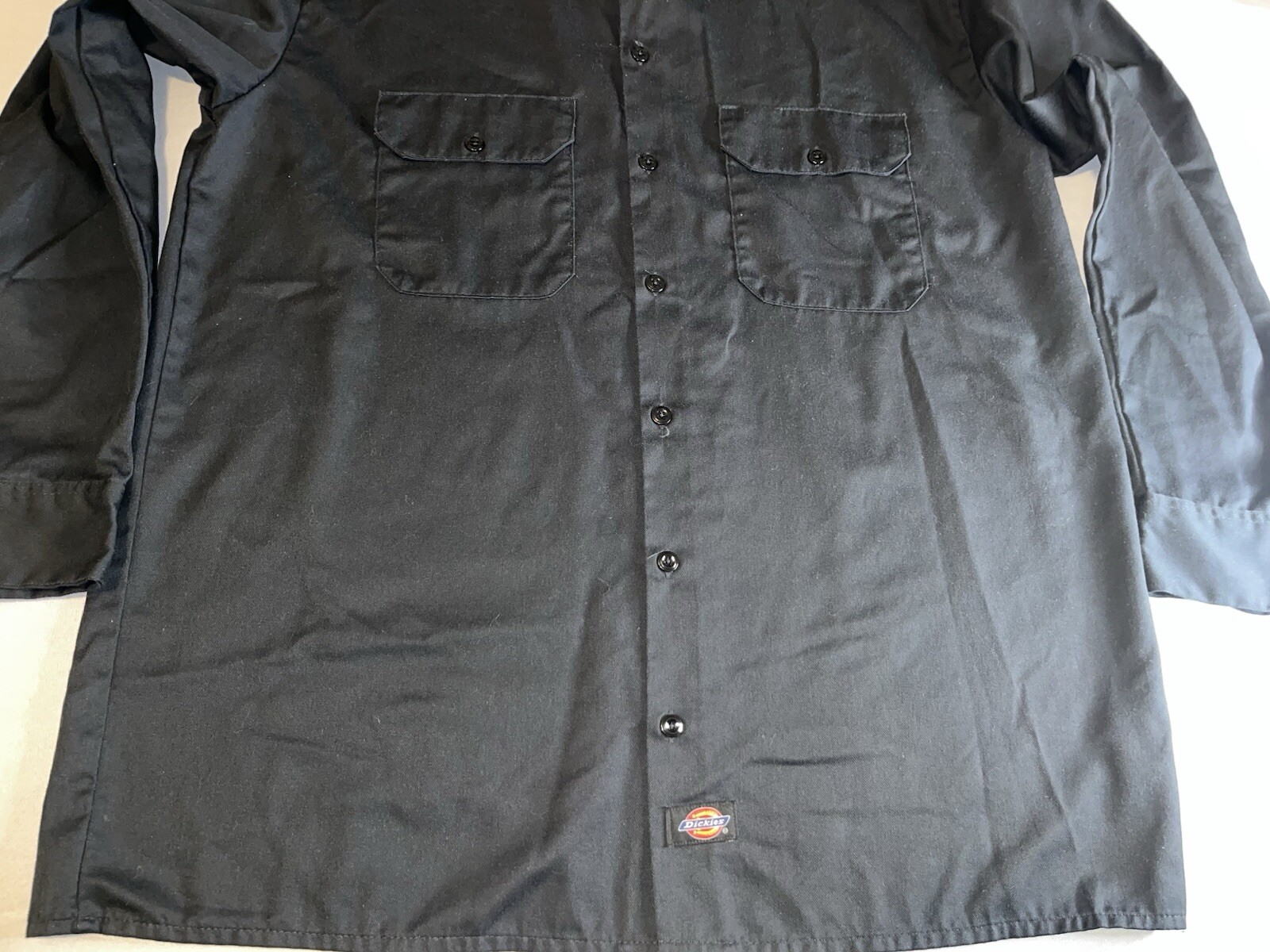 Dickies Long Sleeve Solid Black Button Up Long Sl… - image 2