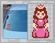 PRINCESS PEACH Sprite Vinyl Decal 2 Car Window Super Mario Bros. 2 Sticker