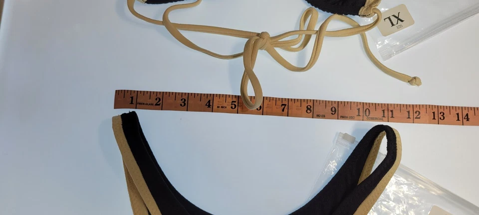 MISMO Conjunto de Bikini de Natación Los Angeles 2 Piezas Top Triángulo XL Parte Inferior de cintura alta L Negro Foto 4 de 4