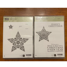 Stampin Up Bright and Beautiful Stamp Set SET OF 2  RETIRED Christmas Stars