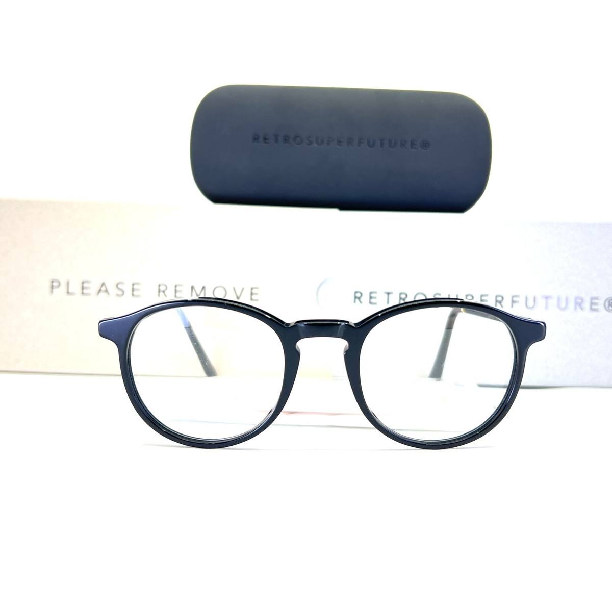 RETROSUPERFUTURE ORD/0/B4/T Black Eyeglasses Round Acetate  display picture 2