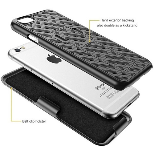 iPhone 6 6S 7 8 Case Belt Clip Holster w Mirror Screen Protector HD Clear - 第 2/10 張圖片