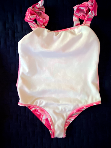 Tommy Bahama Girls SwimSuit Size 5 Pink & Silver Ruffle One Piece Swimsuit - Picture 6 of 6