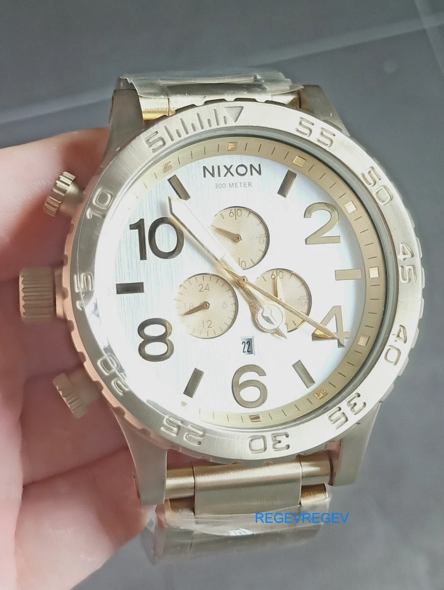 Nixon New Watch A0831219 51-30 CHRONO Silver Champagne Gold A083-1219 men