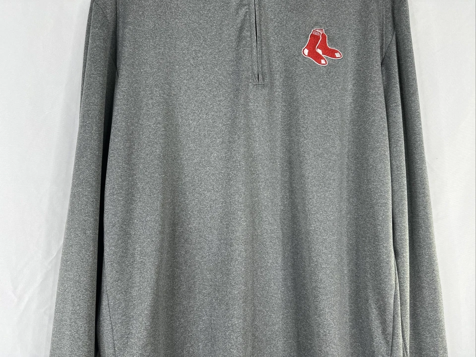 Johnnie O Boston Red Sox 1/4 Zip Sweater Mens Size S Gray Long Sleeve MLB - Image 3 of 4