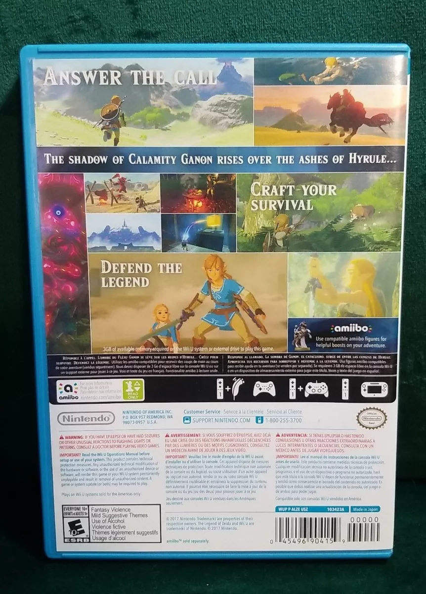 The Legend of Zelda: Breath of the Wild Wii U Complete with Manual no scratches