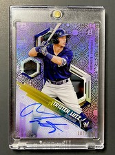 2018 BOWMAN HIGH TEK TRISTEN LUTZ PURPLE DIFRACTOR AUTO RC SP 107/150 📈🔥