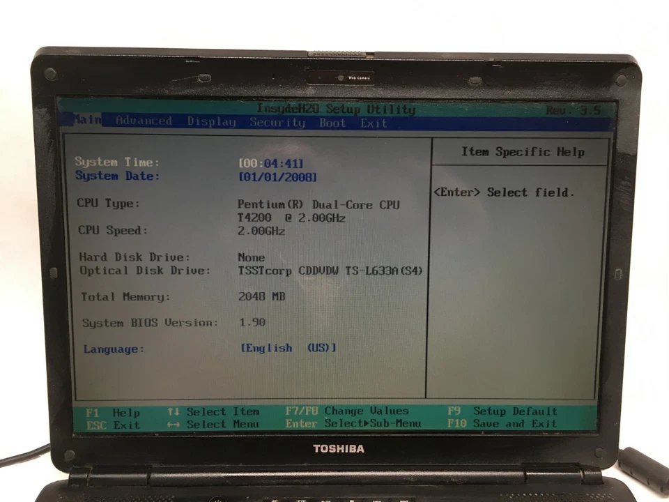 TOSHIBA Satellite Pro L300 Laptop w/ Arabic Keyboard Boots to Bios NO HDD JR - Image 2 of 4