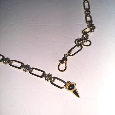 Gold Silver Link Metal Belt 2 Tone Adjustable design Length  display picture 2