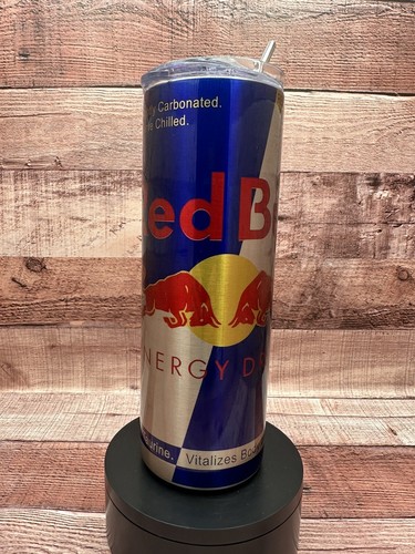 BEVANDA ENERGETICA TORO ROSSO ARGENTO CROMATO 20 OZ TAZZA TUMBLER ACCIAIO INOX + PAGLIA COPERCHIO - Foto 11 di 13