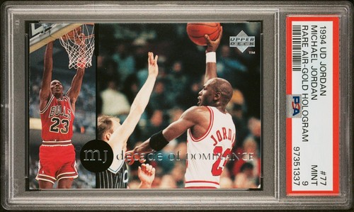 1994 Upper Deck Mj Rare Air Michael Jordan Rare Air-Gold Hologram #77 PSA 9