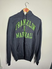 Franklin & Marshall Hoodie Men's Large Dark Blue Logo Spellout Heavy Cotton