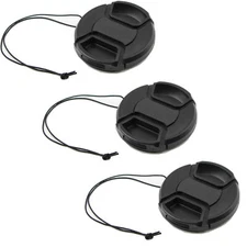 3-Pack 58mm Front Lens Cap Cover For Canon, Nikon, And Others