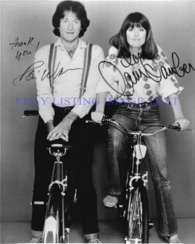 MORK AND MINDY CAST SIGNED AUTOGRAPH 8x10 RP PHOTO ROBIN WILLIAMS AND PAM DAWBER - Picture 1 of 1