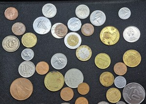 Mixed Foreign Coins-Over 75 individual, Plus Foreign Banknotes