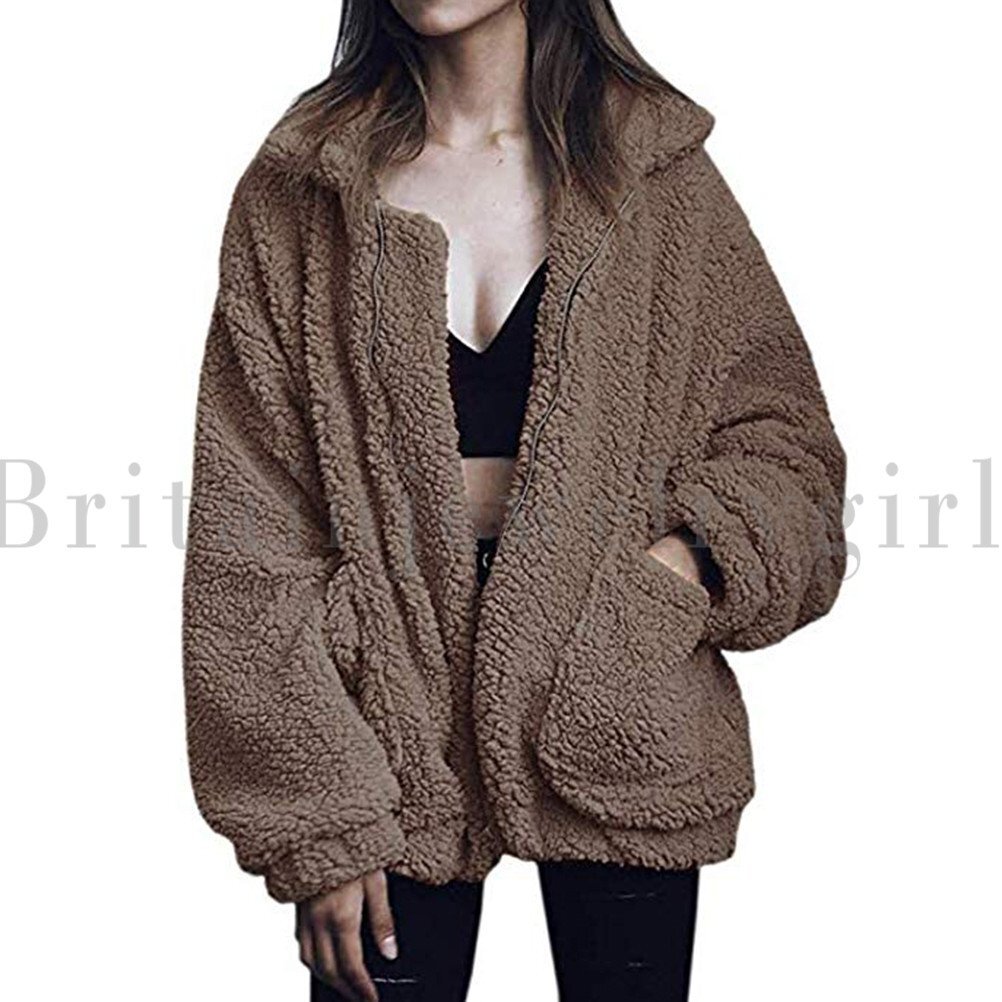 Outerwear Faux Shearling Shaggy Oversized Coat KHY Shaggy Faux Fur