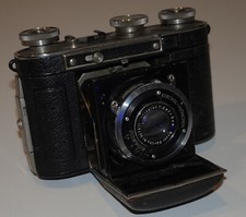 Vintage Kamera Certo Dollina, ca. 1930 in Ledertasche