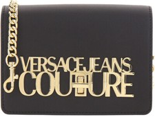 Versace Jeans Couture Shoulder Bag With With Chain Strap, Lock Closure, Flap Top