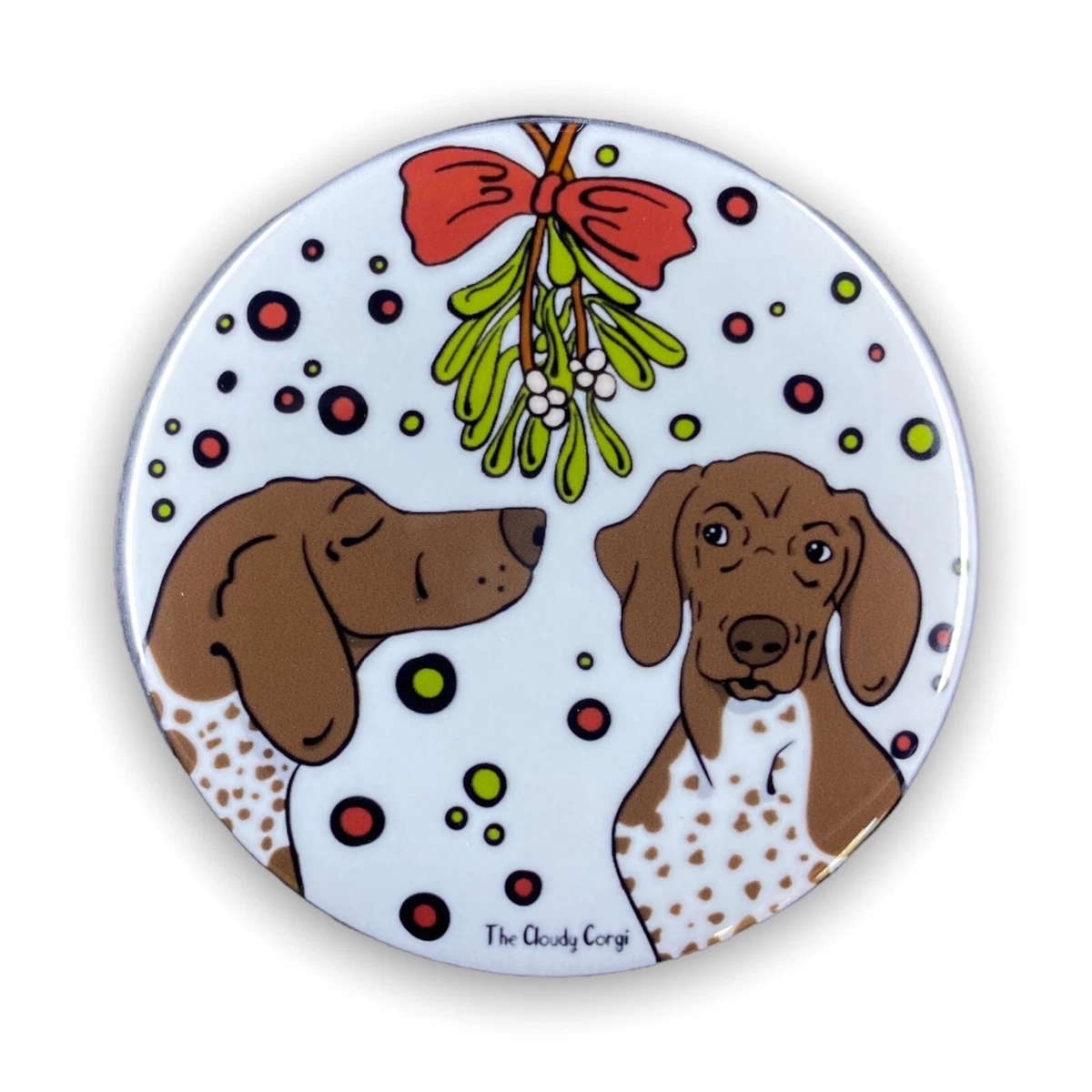 German Shorthaired Pointer Dog Mistletoe Christmas Magnet Holiday