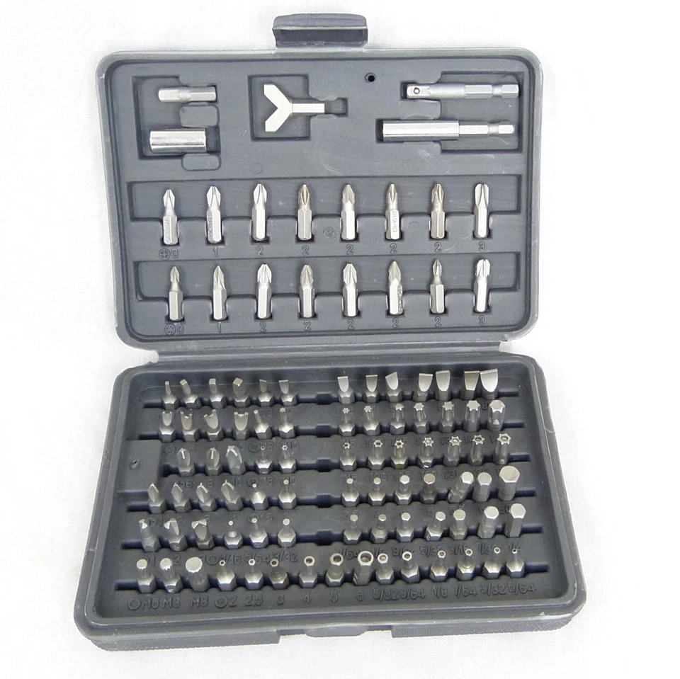 Security Screwdriver Bit Set Torx Phillips Pozi Screw Bits Chrome Vanadium 100pc - Image 4 of 4