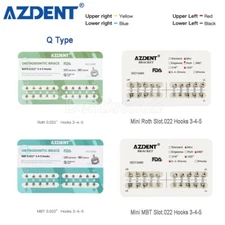 AZDENT Dental Orthodontic Metal Brackets Braces ROTH/MBT 0.022 Hook 3 4 5 FDA
