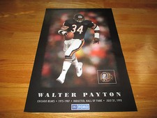 Rare FORD WALTER PAYTON No 34 CHICAGO BEARS 1993 INDUCTED HALL of FAME Poster