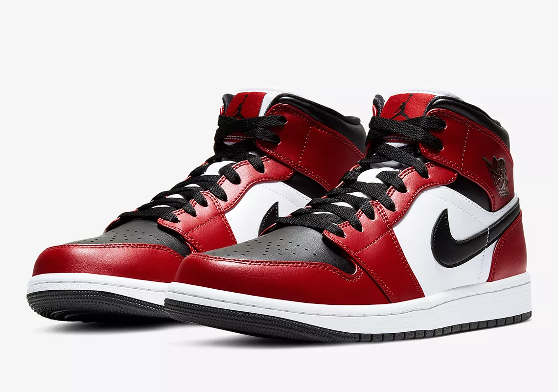 Nike Mens Air Jordan 1 Mid u0026#034;Chicago Black Toeu0026#034; 554724-069 NEW  100% AUTHENTIC!! | eBay