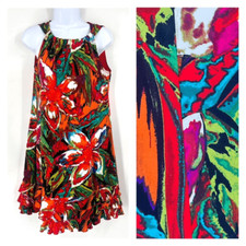 NWT R&K Originals Women Floral Sleeveless Ruffled Tropical Dress Tiered Medium