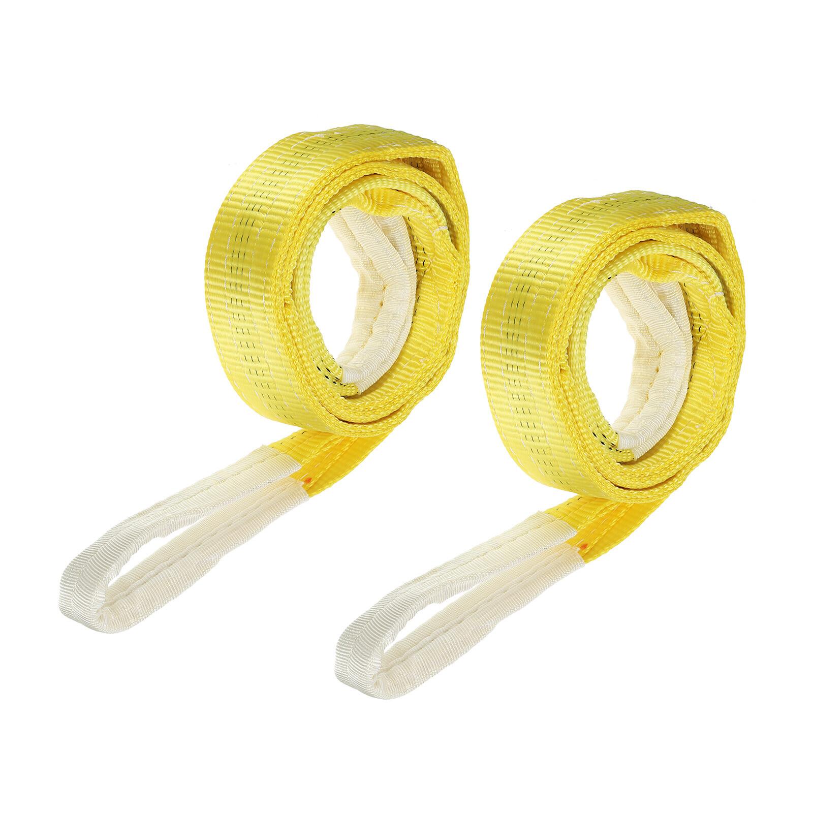 2 Pcs Lifting Slings Straps Polyester 9ft Flat Lifting Belts(6613lbs) Yellow