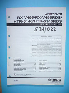 Service MANUAL-INSTRUCTIONS FOR YAMAHA rx-v495/htr-5140, Original | eBay