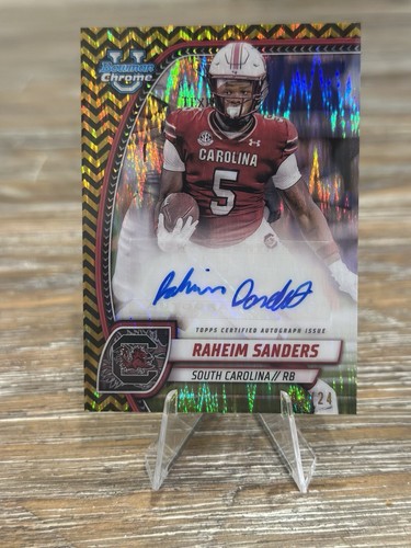 RAHEIM SANDERS 2024 Bowman U Chrome Auto BLACK & GOLD Stealth Refractor /24 SP