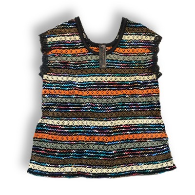 Free People New Romantics crochet Chenille Stripe Knit Top NWOT SIZE Small