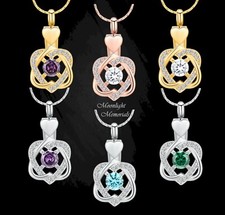 New Heart Infinity Elegant Cremation Urn Keepsake Ashes Memorial Necklace