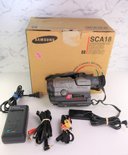 Samsung SCA18 Video8 Tape Video Camera Camcorder w/ Charger Turns On, Tape Stuck