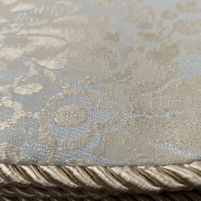 Luxury Duvet Cover SET Single Bed Woven Duck Egg Gold Braided Rope Edge