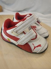 Puma Ferrari Drift Cat Toddler Sneakers Size 4 White Red Walking Shoes Low Top