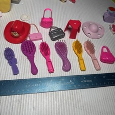 Doll Hair Brush Comb Lot -- Barbie, Disney, 13pcs Total