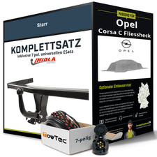 Für OPEL Corsa C Fliessheck F08,F68 Anhängerkupplung starr +eSatz 7pol uni 00-06