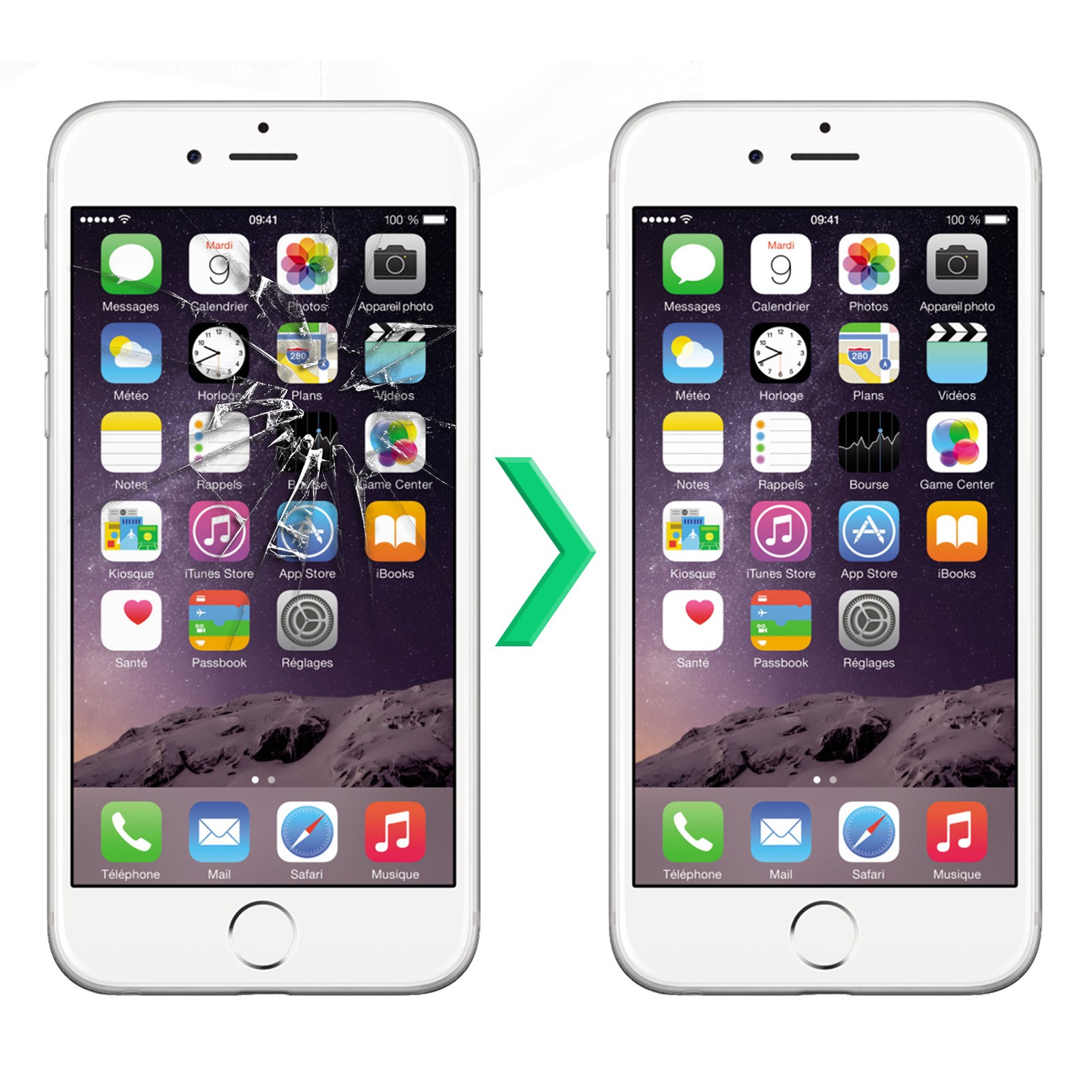 Kit LCD complet iPhone 6 de qualité supérieure avec tactile blanc