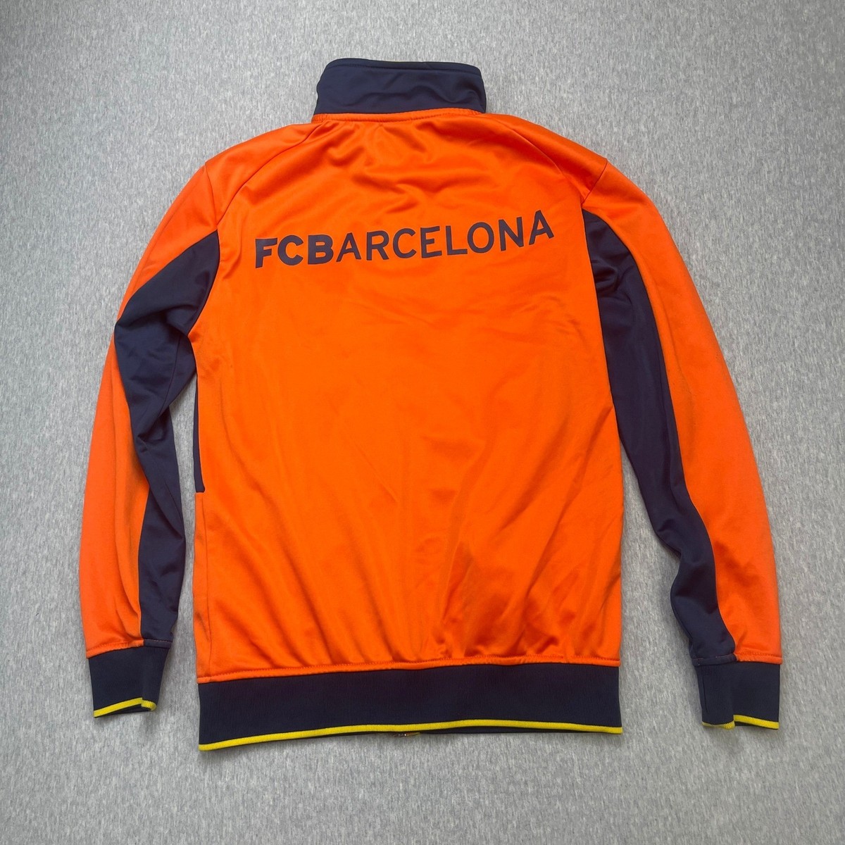 FC Barcelona Track Jacket Mens S Orange La Liga Soccer FCB Official Merchandise View 3