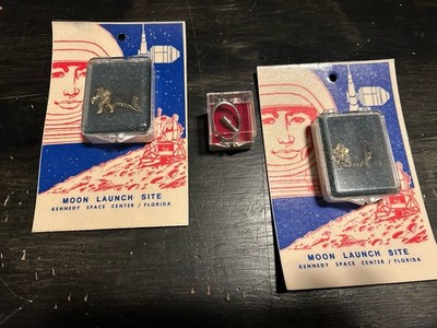 Lunar Modular & Astronaut Tie Tac/ With Apollo Spacecraft Charm, Vintage