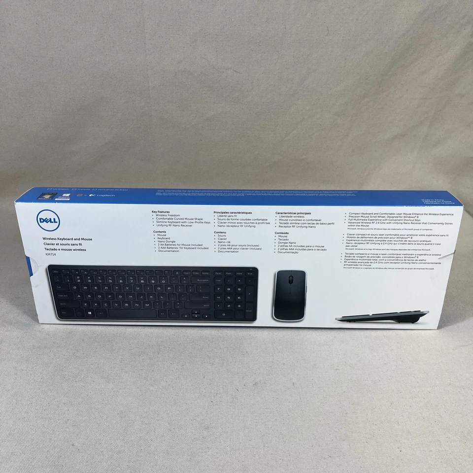 Dell KM714 WM514 Wireless Slim Keyboard Mouse in Retail Box New Old Stock Sealed - Image 2 of 4