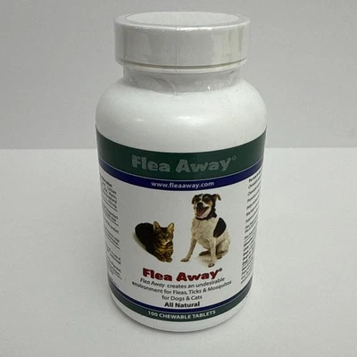 Flea Away 100 Chewable Tablets Flea, Tick & Mosquito Repellent for Dogs & Cats