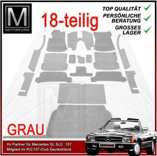 Mercedes SL R107 Teppichsatz Innenraum GRAU 107 carpet set Teppich grey Velour