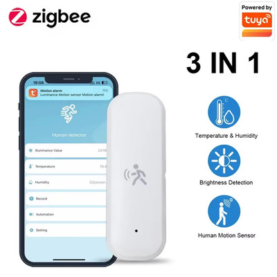 TUYA ZigBee Smart Pir Motion Sensor Detector With Temperature and Humidity Senso